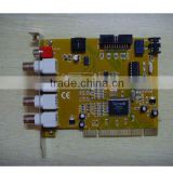 H.264 compression DVR card 4channel BNC video input,1channel audio input,Support TV output