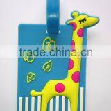 Wholesale Giraffe Striped Print Animal Luggage Tags Shaped Travel PVC Bag Tag