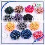 45mm Resin Rose Flower Round Flatback Cabochon Craft Embellishment thumbnail-6