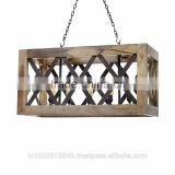 Industrial chandelier , Industrial wood metal ceiling light