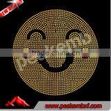 Bling Crystal Hot Fix Motif Emoji Rhinestone Smile Face Iron on Rhinestone Transfer for Kids Clothes thumbnail-4