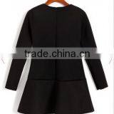 Black Glasses Dog Print Falbala Cotton Blend New Dress thumbnail-3