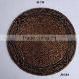 Black Border With Trangle Patterns Brown Glass Beaded Place Mats With Patterns Available in More Colours and Patterns thumbnail-1