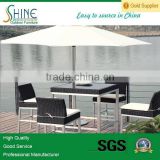 rattan marquee outdoor furniture bar table and chair set with sun umbrella