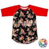 New Style Girls 3/4 Sleeve Floral Body Clothes Mommy And Me Plain T Shirts thumbnail-1