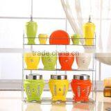 Colour Ceramic Canister Set With Stainless Metal Stand thumbnail-5