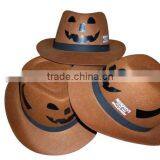 Vintage Style Halloween Day Man Fitted Custom Wool Fabric Slash Bowler Top Hat for Party Events on Sale Made in China thumbnail-2