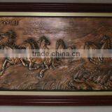 Bronze Horse Relief Sculpture Wall Animal Decoration thumbnail-1