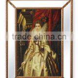 Antique Solid Wood Frame Handmade Flowers Painting thumbnail-2