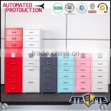 Cheap metal storage movable file cabinet movable drawer cabinet 6 drawer mobile pedestal cabinet