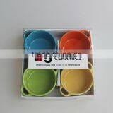 Set of 4 Colorful Dinnerware Ceramic Tapas Serving Set thumbnail-1