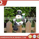 Solar Christmas Decorative Snowman -Indoor or Outdoor Decorative Garden Resin Sculpture thumbnail-1