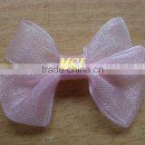 MSD wholesale pre-made organza ribbon bow tie for dress decoration