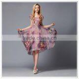 Customized 2015 New Design Digital Printing Commuter Outfit Silk Chiffon Skirt thumbnail-1