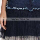 Domin Women Fashion Jean Denim Skirts With Mesh thumbnail-2