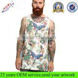 Fashion Cotton Custom Floral Sublimation Tank Top thumbnail-1