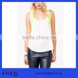 Oem Women's Clothing Hot New Design Sexy Lady Mesh Stitching Vest Chiffon Shirt thumbnail-1
