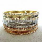 Designer Bangle Sets in Three Tones- Silver,Gold,Copper thumbnail-3