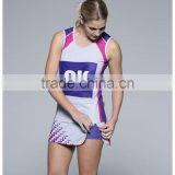 Cheap Wholesale Girls Sexy Plus Size Custom Sublimation Sport Netball Uniforms Skirts Dresses Jersey Kit With Netball Bibs thumbnail-4