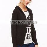 OEM Best Selling Black Raglan Sleeve Hooded Sweater Coat Cotton Spandex Comfortable Casual Cardigan Sweater thumbnail-4