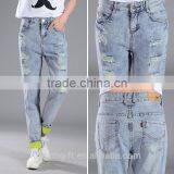 2016 New Fashion Brand Blue Jeans Women Slim Jeans Female Comfortable Stretch Pencil Pants Hole Beggar Women thumbnail-6