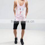 Custom Mens Overall Sublimation 100% Polyester Stringer Fitness Gym Singlets thumbnail-4