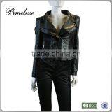 2014-2015 2014 New Fashion Black Women pu Leather Jackets for Lady thumbnail-1