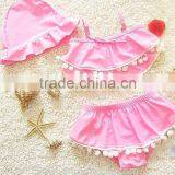 Hot Selling Girl Cute Swimwear With Pompoms Two Piece Bikini Beach Wear Ksw-27 thumbnail-2