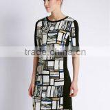 Cross Hatch Print Tunic Dress thumbnail-1