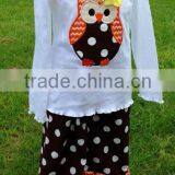 Halloween Personalized Baby Body Suit Baby Girls Owl Embroidered Suit Baby Clothes YIWU Supplier thumbnail-1
