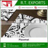 Private Label 100% Cotton Table Mat White and Blue Dinner Placemat thumbnail-2