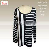 YSW16137 Black and White Stripes Sweater 80%Viscose 20%Nylon thumbnail-1