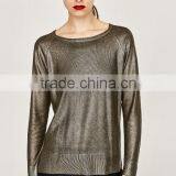 Women's Metallic Yarn Mondren Knitting Loose Sweater With High Quality thumbnail-3