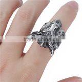 Titanium Steel Unadjustable Rings Antique Silver Sheep thumbnail-3