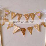 Vintage Cake Topper Cake Flags Baner/Bunting Engaged, Happy Birthday, Just Married thumbnail-4