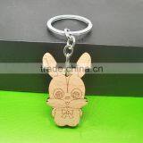 Chinese Zodiac Sign Rabbit Wood Keychain Carving Wood Accessories thumbnail-1