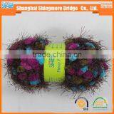 China Textile Factory Direct Wholesale 100% Polyester Spun Dyed Yarn Hand Knitting Velvet Twist Feather Yarn in Low Price thumbnail-3