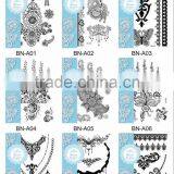 Custom Temporary Black Lace Tattoos Stickers thumbnail-1