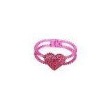 Pink Brass Material With Colorful Painting Colorful Rhinestone Bangle BLN001 thumbnail-1