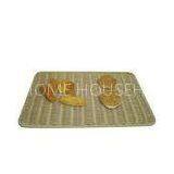Restaurant Square Plastic Rattan Mat , Rattan Placemat Rectangular thumbnail-1