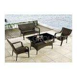 Sun Room Furniture Plastic Rattan Dining Sets Outdoor , Dark Coffee thumbnail-1