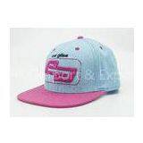 Ladies Snapback Cotton Twill Baseball Caps Light Blue With Plastic Back Strips thumbnail-1