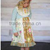 Newborn Baby Cloyhing Girls Leopard Floral Flower Appliqued Hospital Gown Rompers Set thumbnail-5