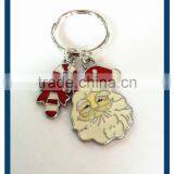 2015 Fashion Santa Claus Keychain Enamel Santa Claus Mustache and Hats