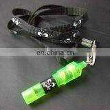 Custom Logo Print Led Light up Whistle With Rope