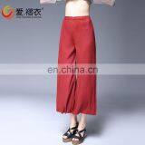 Popular Indian Women Casual Pants Wide Leg Trousers With Elastic Band thumbnail-2