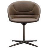 Dining Room Furniture Leather Cushion Aluminium Base Fiberglass Dining Chair thumbnail-5