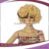 cheap little blond synthetic hair afro wig