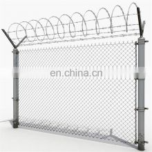 Chain Link Fence Commercial Galvanized Steel Metal Heat Treated Pressure Treated Wood Type Powder Coated Not Support Customized