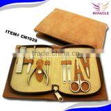 PU Brown Color Bag Nail Manicure and Pedicure Set